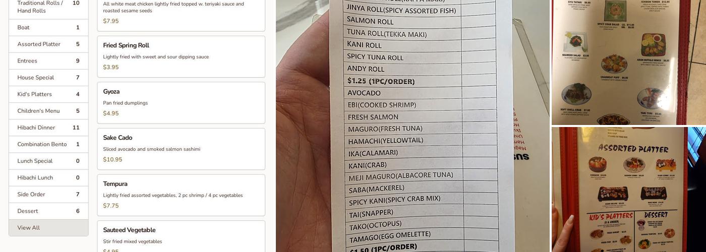 Ichibon Seafood & Steakhouse Menu