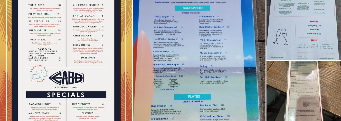 Cabo Clear Lake Menu