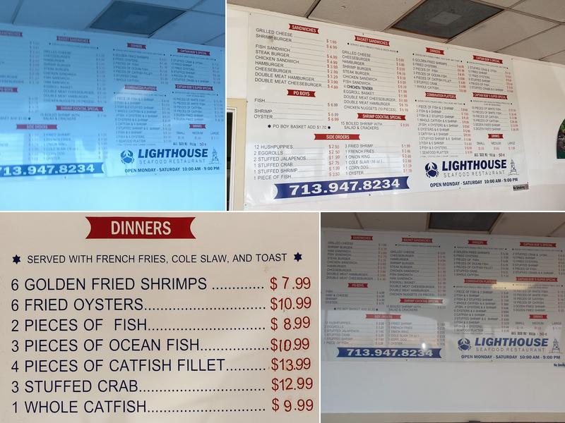 Lighthouse Seafood Menu
