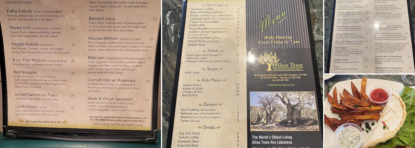 Olive Tree Menu