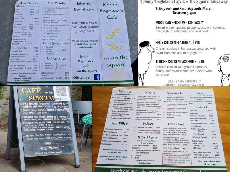 Johnny Baghdad's Cafe on the Square Menu