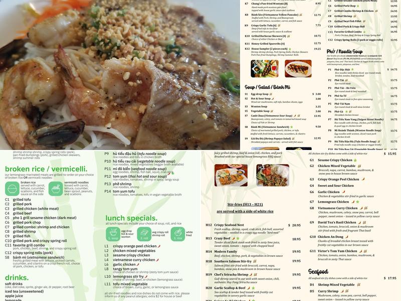 Pho 1 Grill Menu