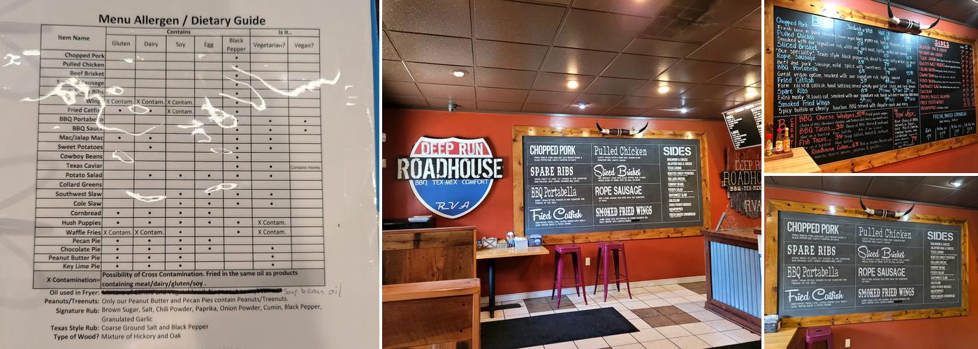 Deep Run Roadhouse Menu