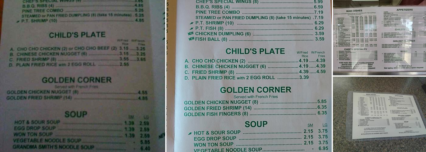 Pine Tree Garden Chinese Menu