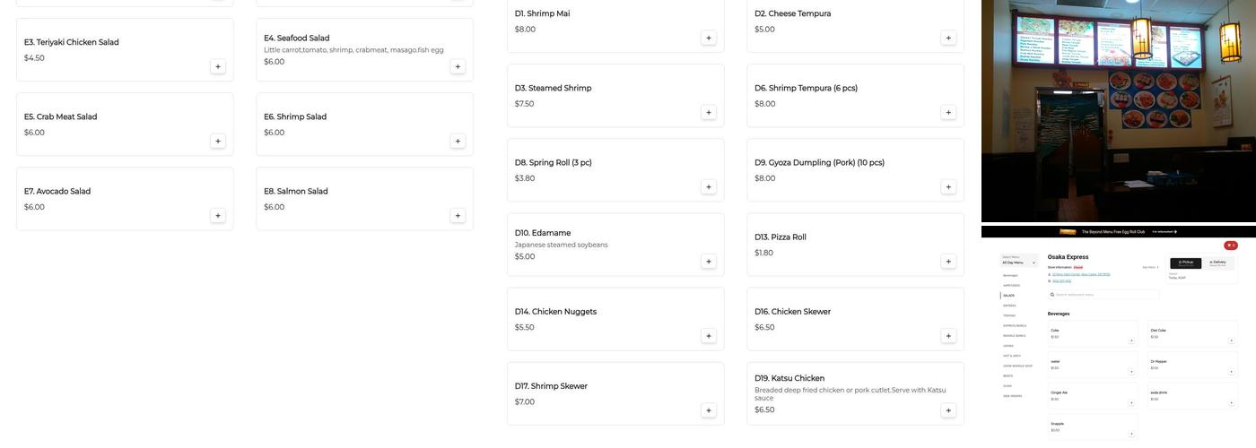 Osaka Express Menu