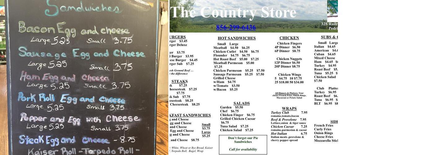 Gino's Country Store Menu