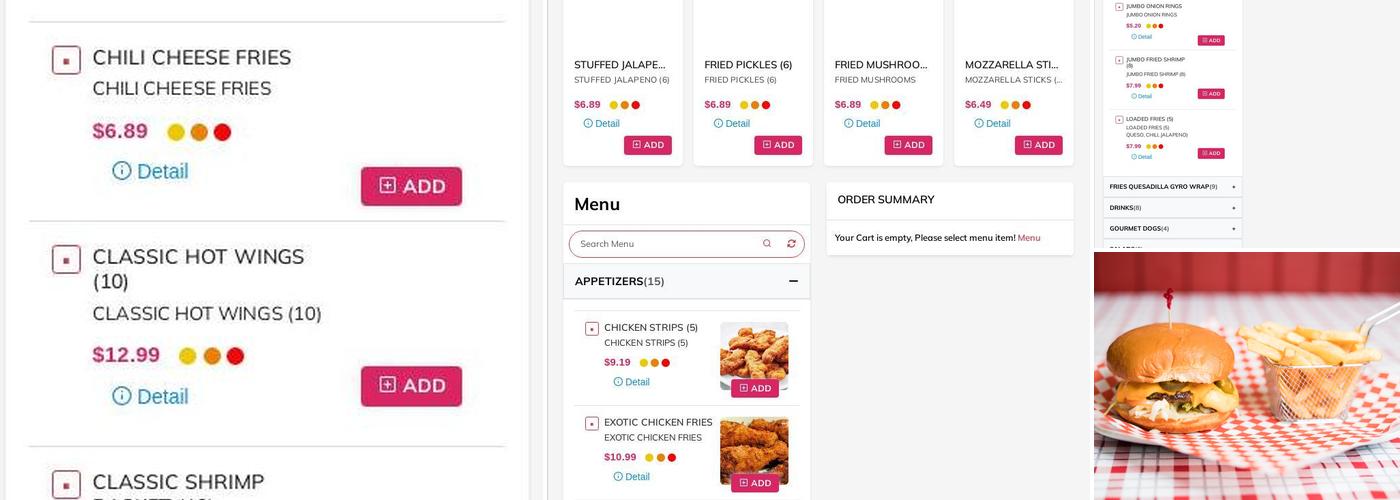 Jungle Burger Menu