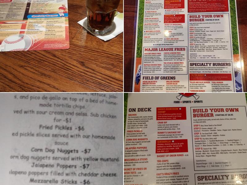 Third Base Grill Menu