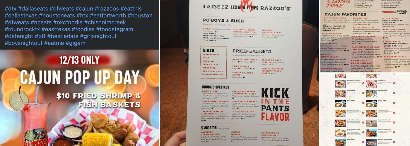Razzoo's Cajun Cafe Menu