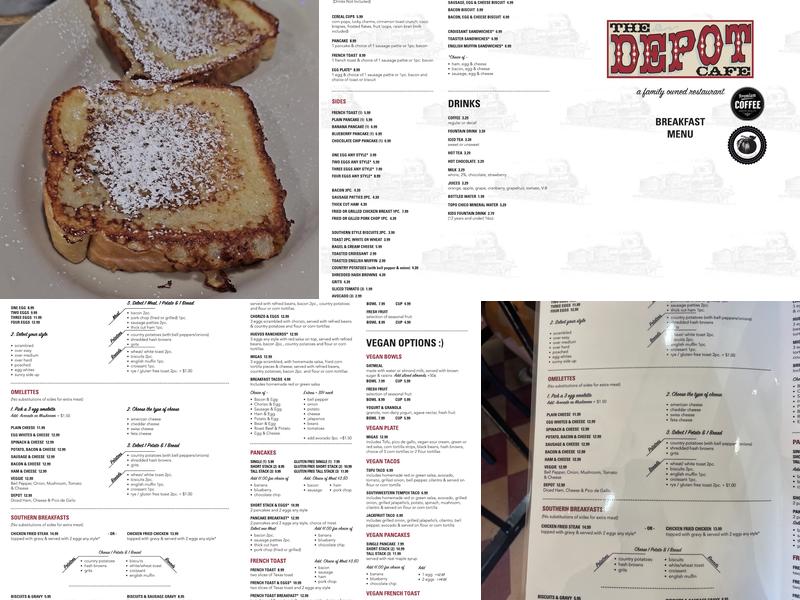 Depot Cafe Menu