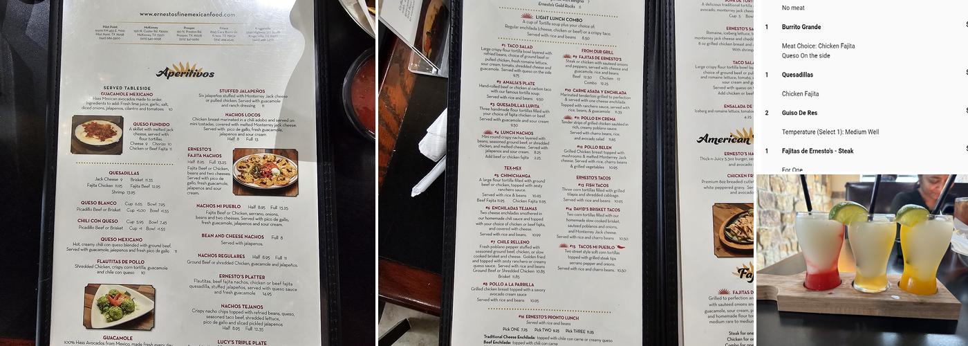 Ernesto's Menu