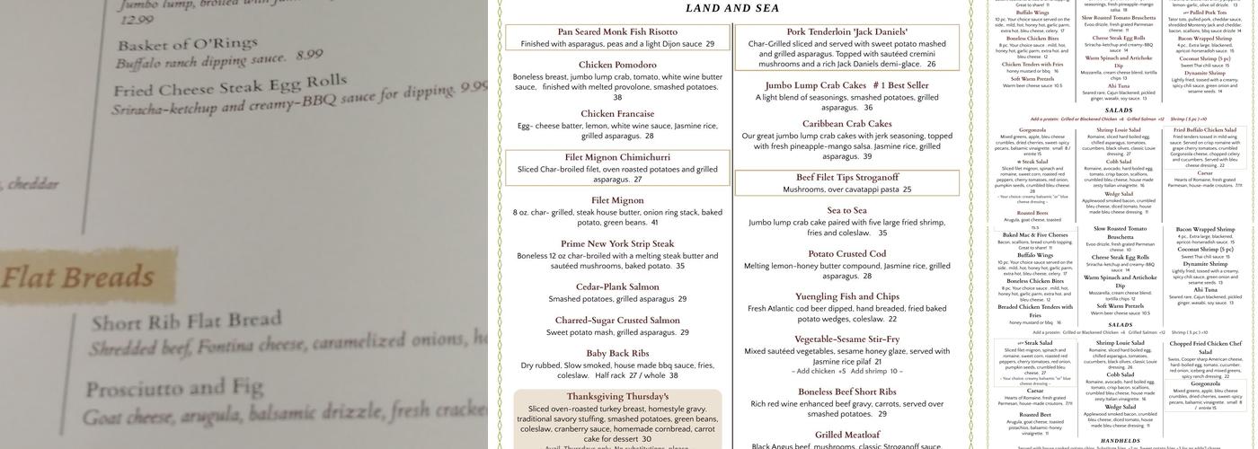 Rode's Fireside Restaurant Menu