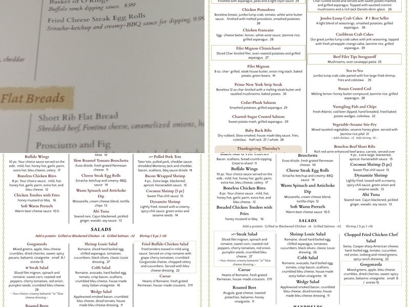 Rode's Fireside Restaurant Menu