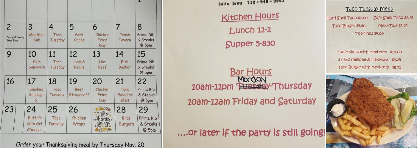 Walker's Menu