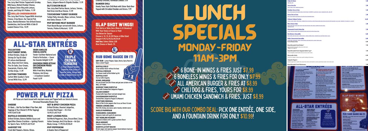 Tailgaters Mckinney Menu