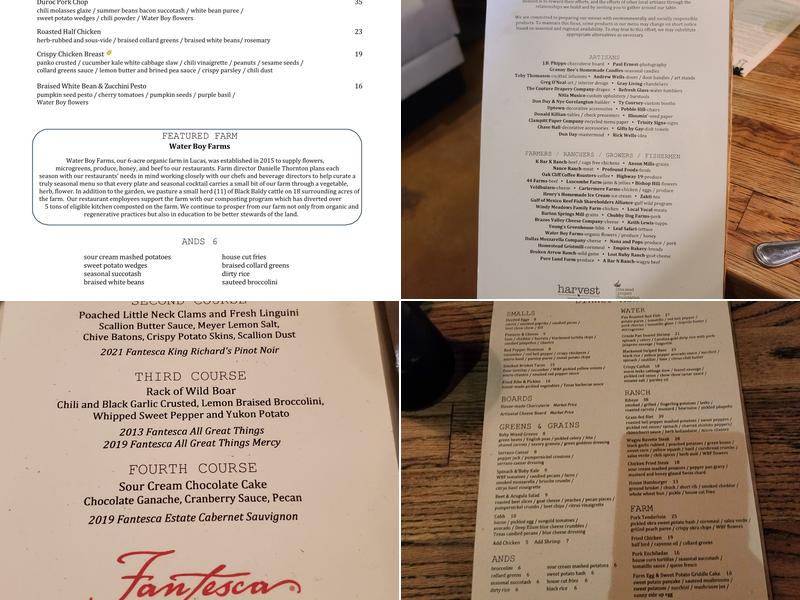 Harvest at the Masonic Menu