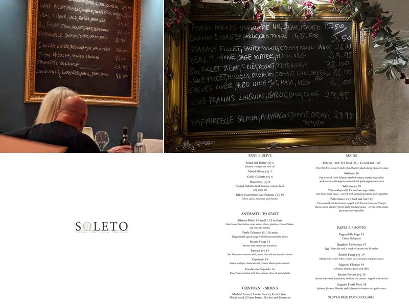 Soleto Bistro Menu