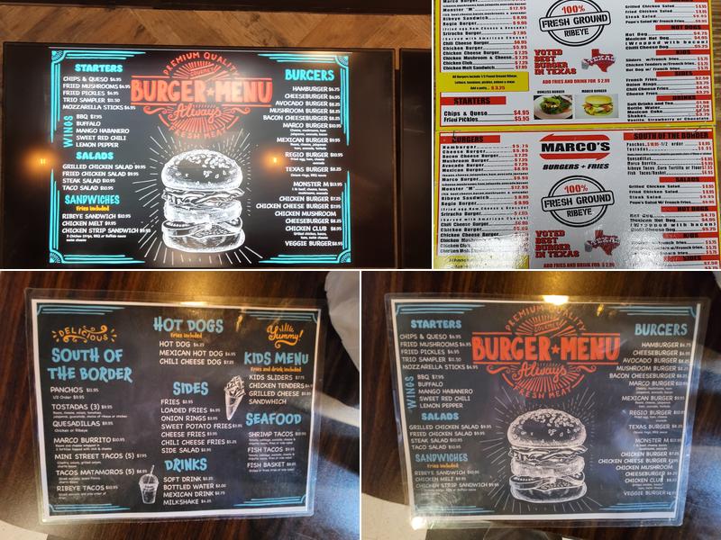 Marco's Burgers & More Menu