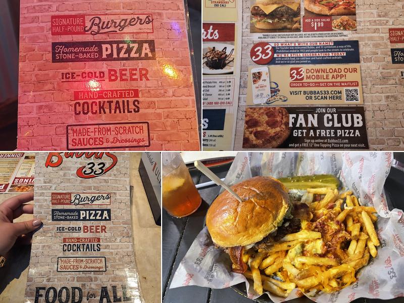 Bubba's 33 Menu