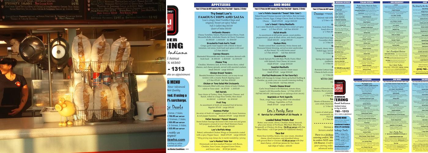 SWEET LOU, That's WHO! Menu