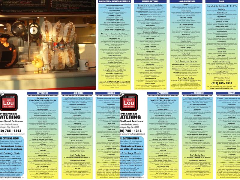 SWEET LOU, That's WHO! Menu