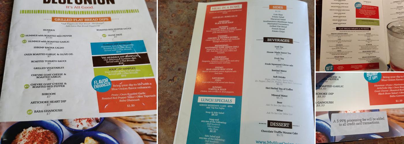 Blue Onion Menu