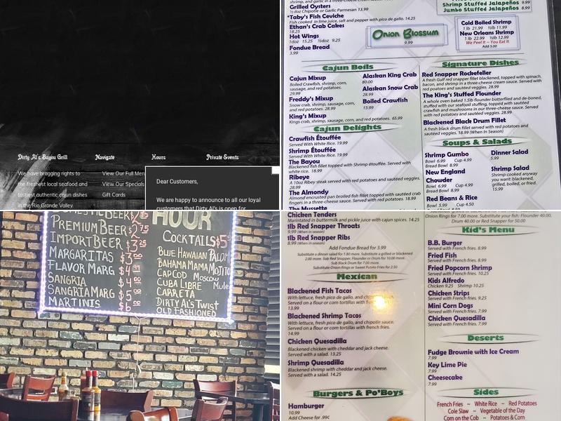 Dirty Al's Bayou Grill Menu