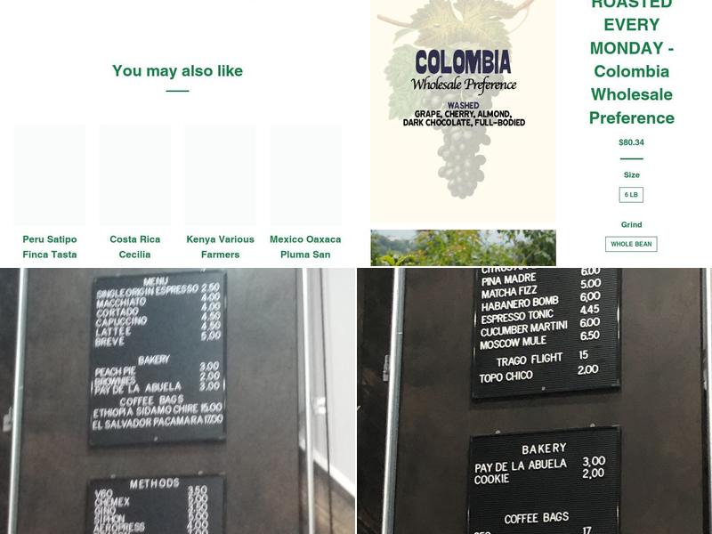 Semilla Coffee lab Menu