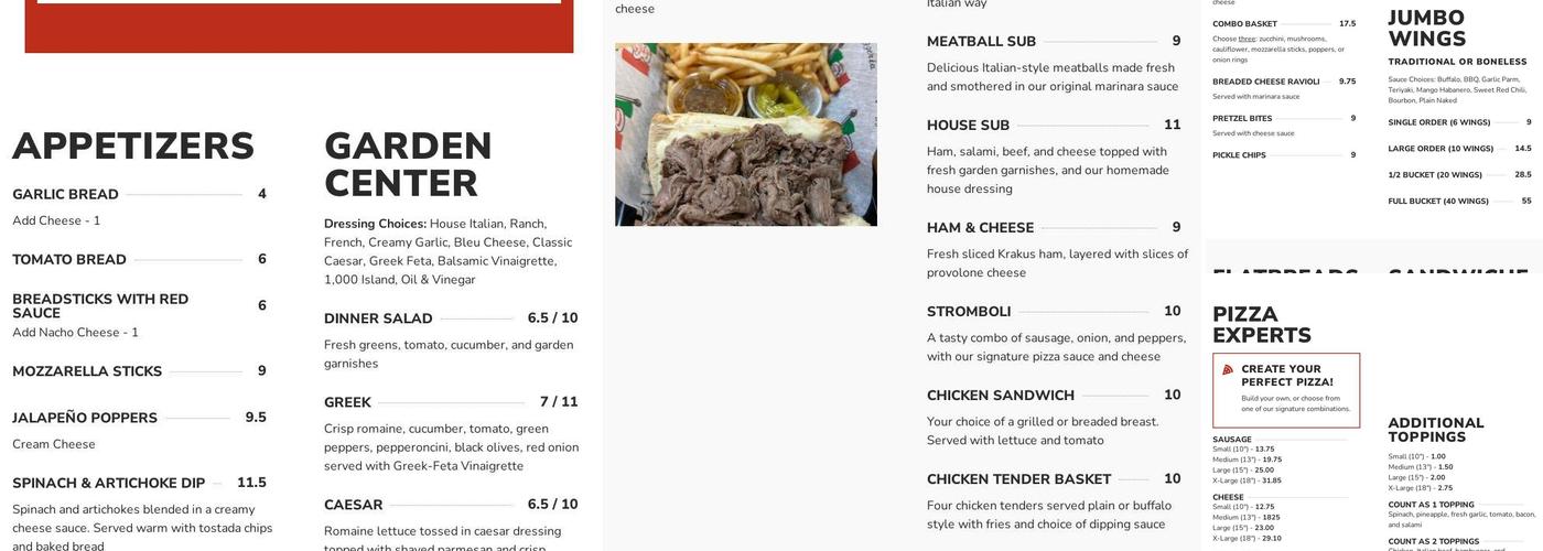 Gelsosomo's Pizzeria Valparaiso Menu