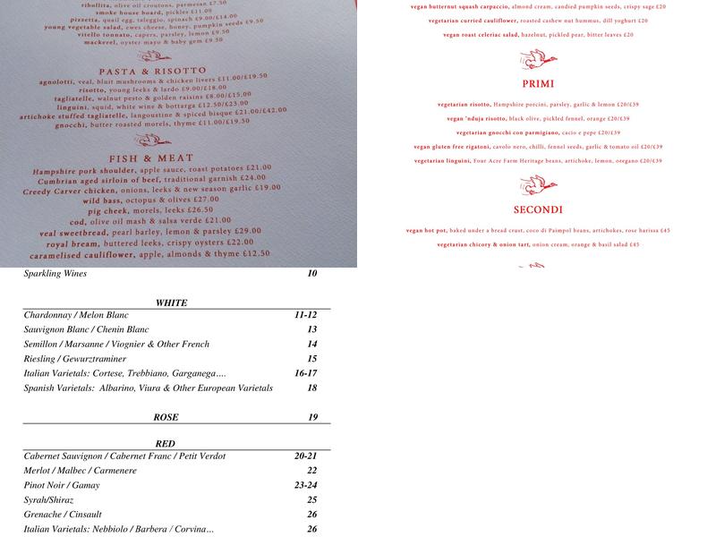 Hartnett Holder & Co Menu