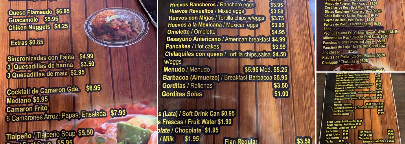 El Pocito Menu