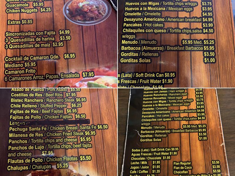 El Pocito Menu