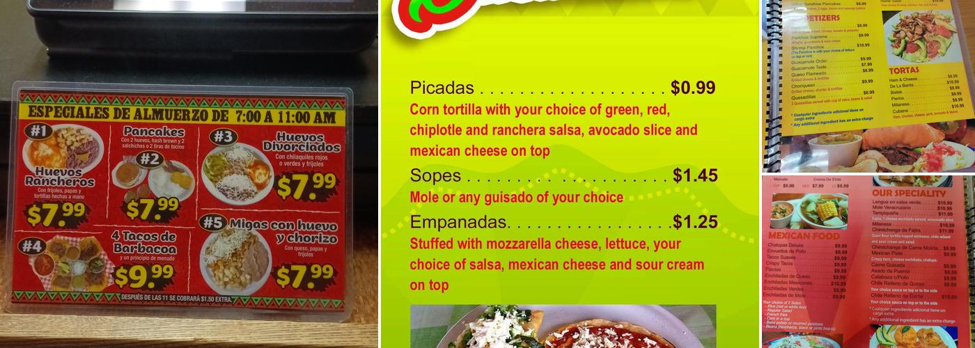 Alonso's Tres Rios Restaurant Menu