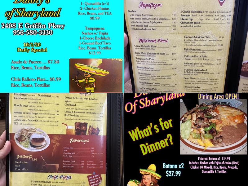 Danny's Mexican Restaurant Menu