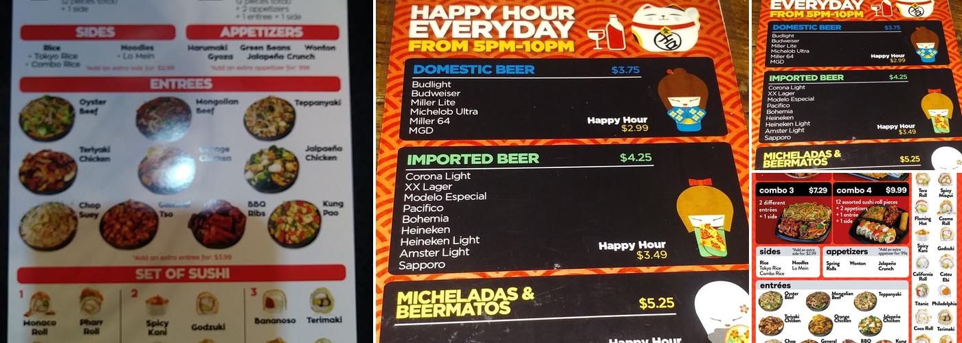 Kurai Sushi & Chinese Buffet Menu