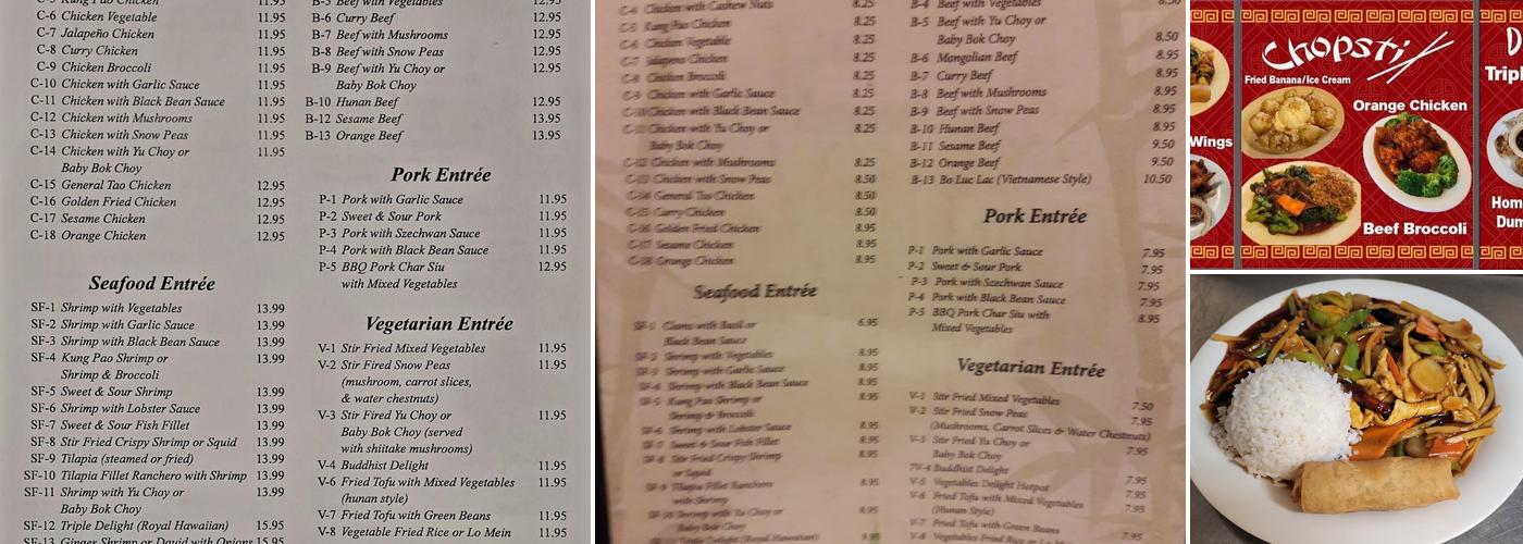 Chopstix #1 Menu
