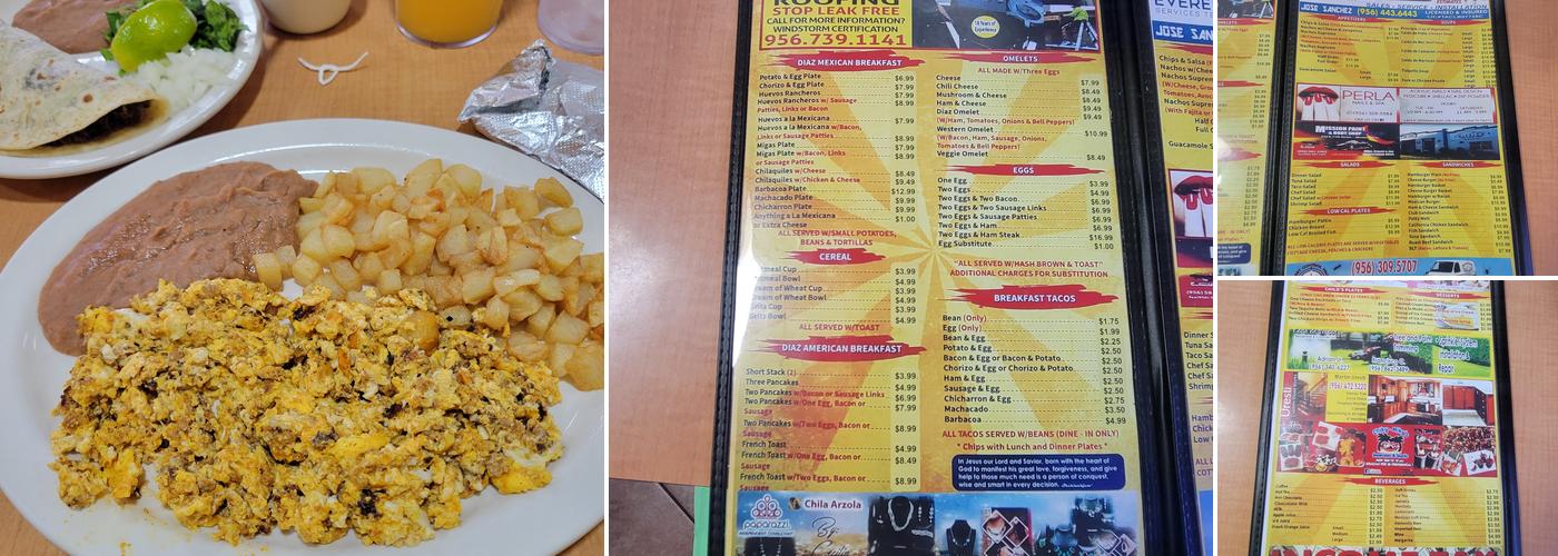 Diaz Diner Menu