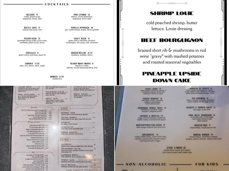 Bodega Tavern & Kitchen Menu