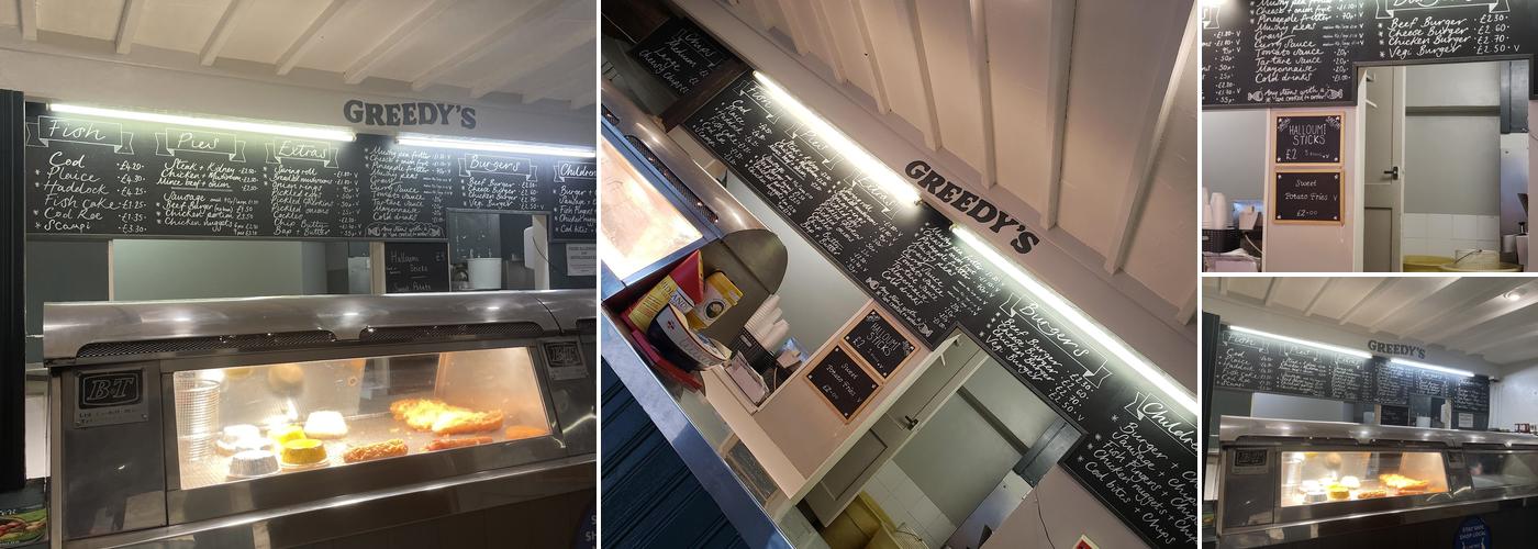 Greedy's Fish & Chips Menu