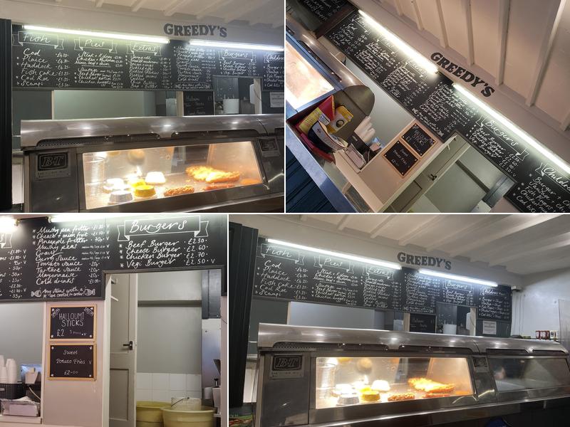 Greedy's Fish & Chips Menu
