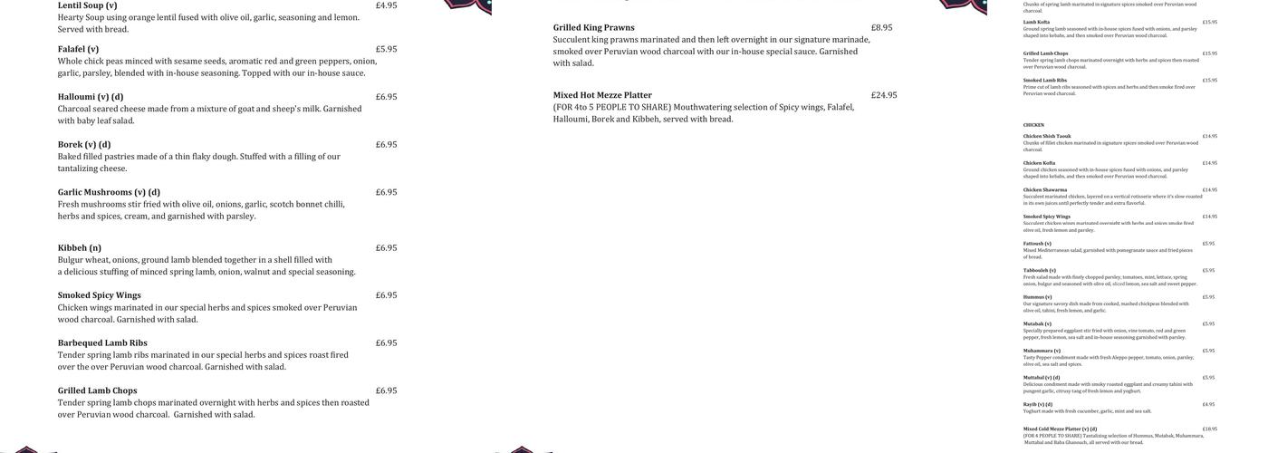 KAYI Mezze & Grill Menu