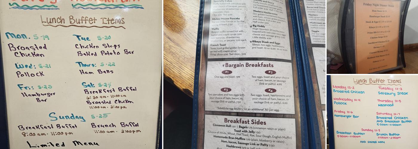Dave's Restaurant Menu