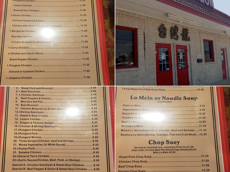 Taiwan Dragon Chinese Restaurant (台灣龍) Menu