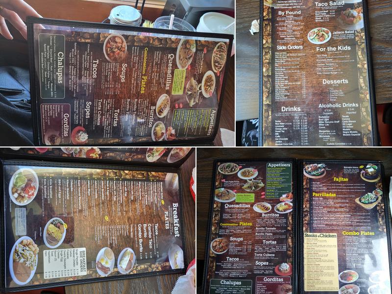 El Taco Jalisco Mexican Restaurant Menu