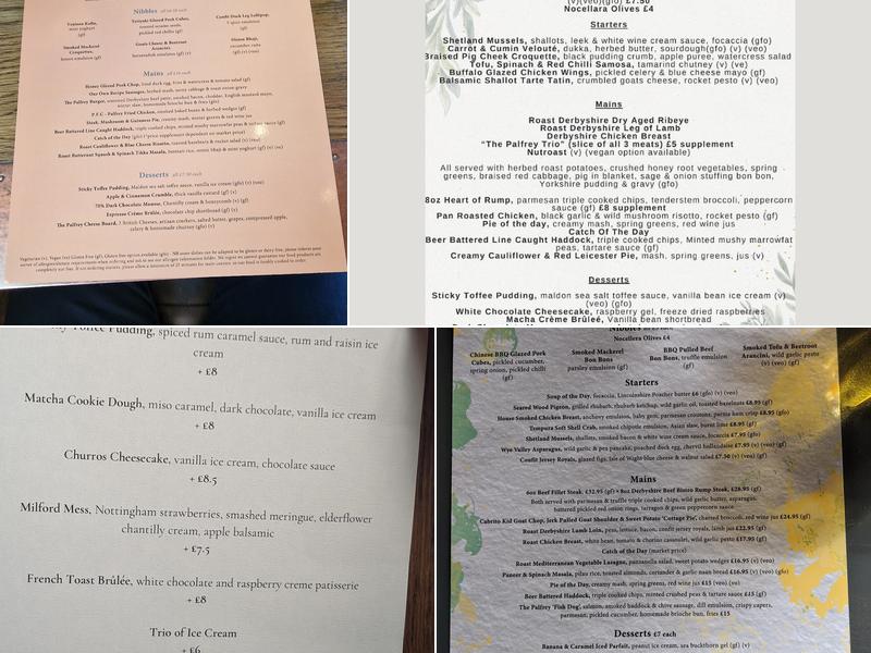 The Palfrey At New Inn Menu