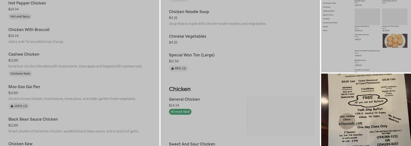 Yank Sing Menu