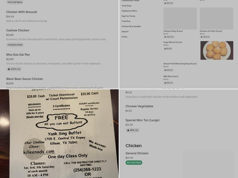 Yank Sing Menu