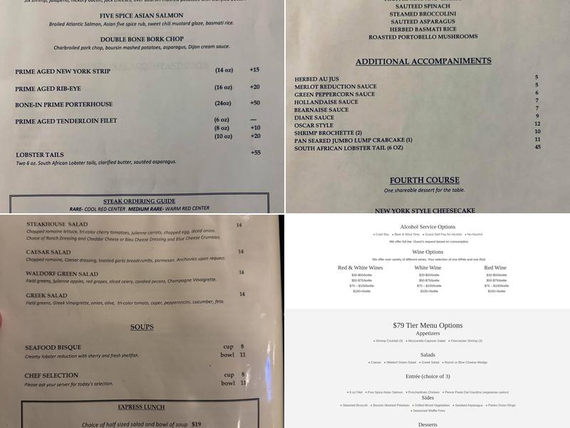 Cheeves Brothers Steakhouse Menu