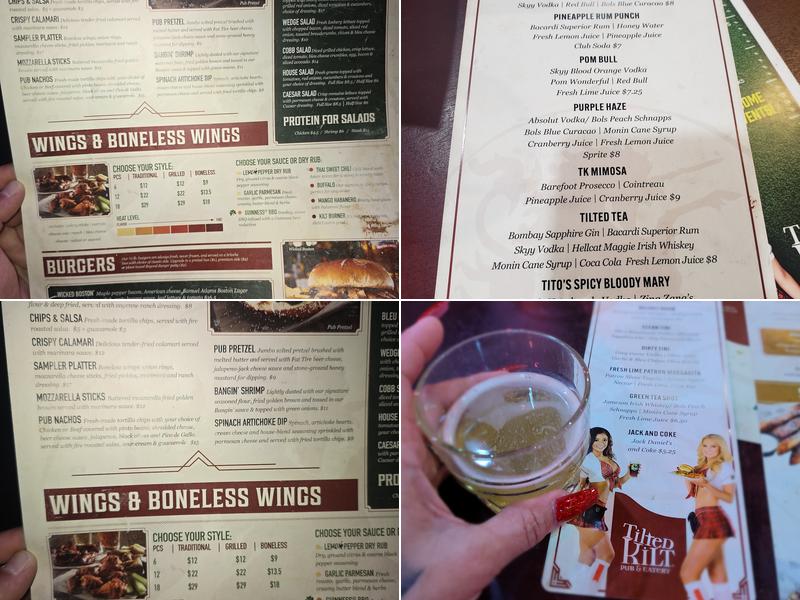 Tilted Kilt Pub and Eatery Killeen, TX Menu