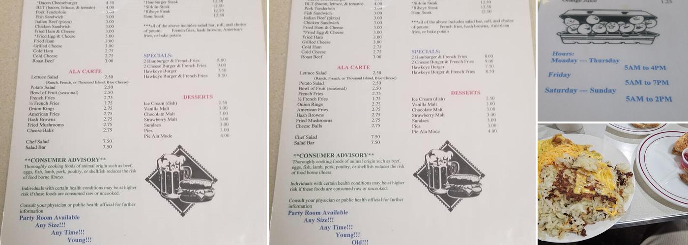 Diane's Cafe Menu